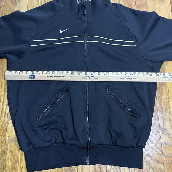 VTG Y2K Nike Track “Team Nike” Spellout Jacket Full Zip Men's Black Size Medium - Picture 6 of 8